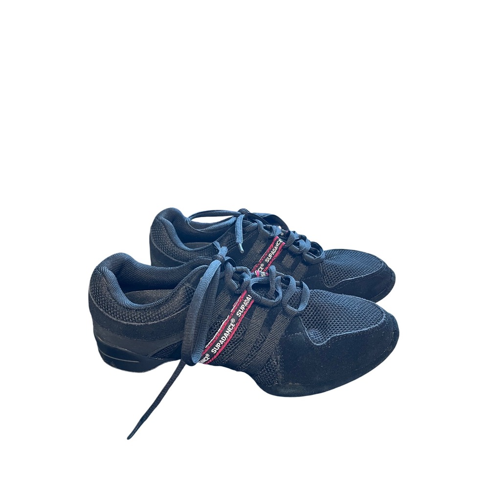 Supadance 8000 Black Mesh Suede Split Sole Dance Sneakers Womens 6.5‎